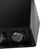 Solar LED Wandleuchte Außen, Up/Down, 2-flammig, 3 Lichtfarben einstellbar (CCT), IP54-wasserdicht, mit Akku, lange Leuchtdauer, Gartenleuchte