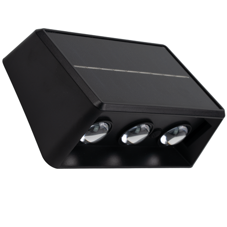 Solar LED Wandleuchte Außen, Up/Down, 3-flammig, 3 Lichtfarben einstellbar (CCT), IP54-wasserdicht, mit Akku, lange Leuchtdauer, Gartenleuchte