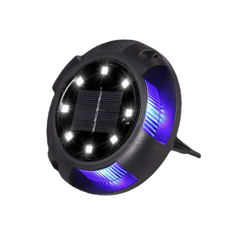 Solar Bodenleuchte, 10 Stunden Leuchtdauer, 4000 K (neutralweiß) und blau, IP44-Wasserdicht, Gartenleuchte.