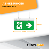 10er Pack LED-Fluchtwegleuchte 4in1, Notausgang mit Notstromeinheit, TEST-Funktion, Decken- und Wandmontage.
