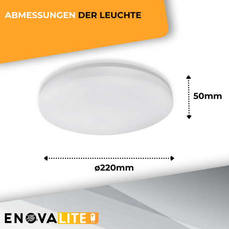 LED Aufbauleuchte, 18W, 1880 lm, 4000K, ø220x50mm, IP54.