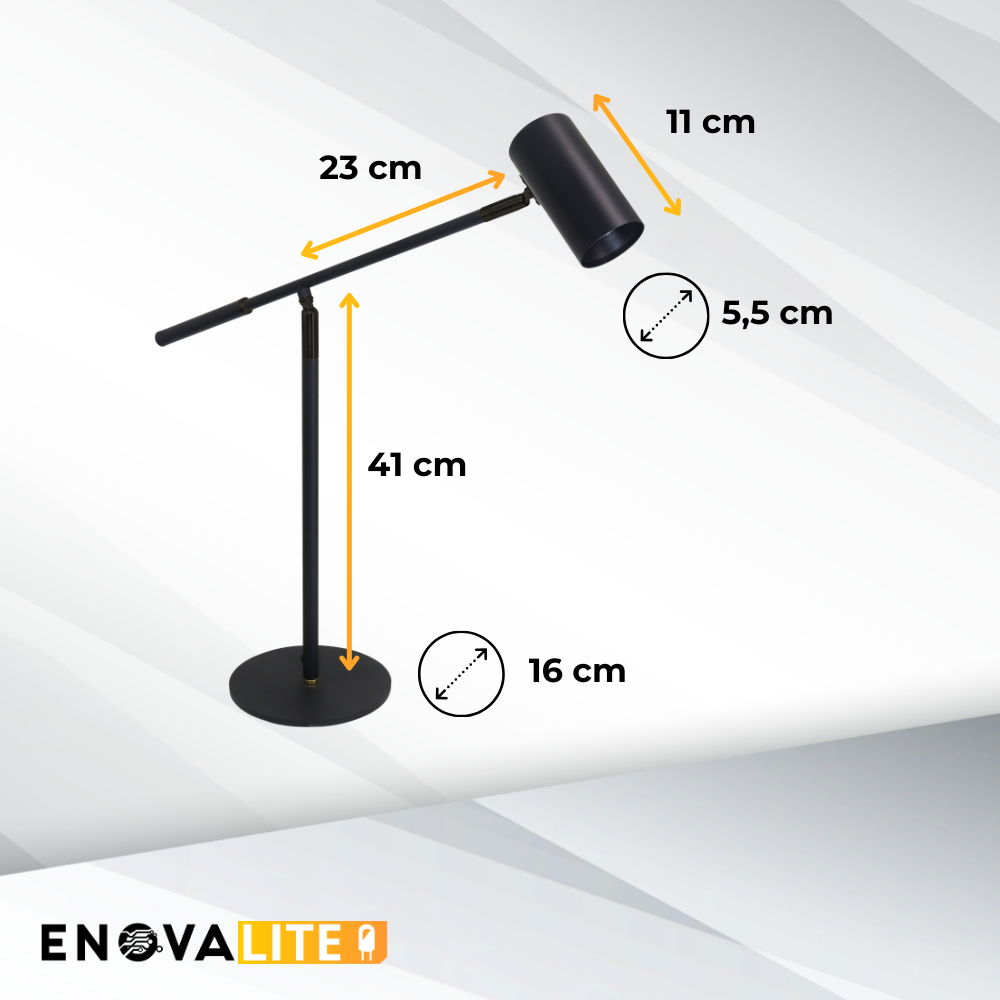 LED-Tischleuchte, schwarz, aus Aluminium, 1-flammig, GU10-Fassung, IP20.