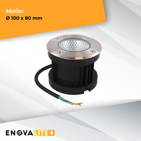 6er Set LED Bodeneinbaustrahler, 7 W, 490 lm, 3000 K (warmweiß), Chromoptik, Edelstahl und Aluminiumdruckguss, EPISTAR.