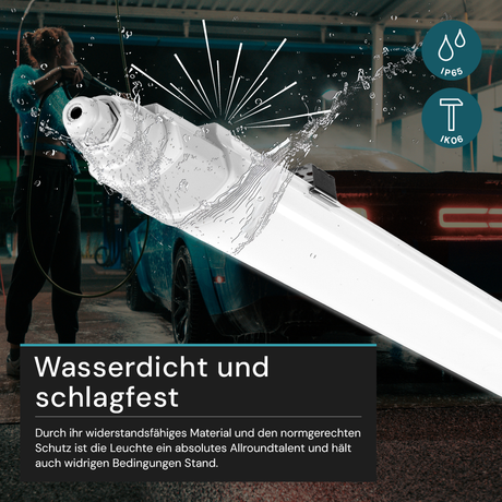 LED Feuchtraumleuchte SLIM, 60 cm, 18 W, 2160 lm, 4000 K (neutralweiß), IP65, IK06, durchschleifbar, mit Quick Connector.