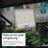 LED-Fluter, 100 W, 4000 K (neutralweiß), 12000 lm, grau, IP65.