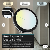 Moderne LED-Deckenlampe, schwarz/weiß, rund, 20 W, 2000 lm, Lichtfarbe einstellbar, Ø20 cm, IP65-wassergeschützt, Schnellverbinder, Innen- und Außenlampe