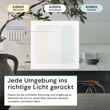 LED Aufbauleuchte in Weiß, 6 W, 230 V, IP44-geschützt, 600 lm, Lichtfarbe einstellbar, 112x26 mm, Deckenleuchte mit Diffusor, Badezimmerlampe