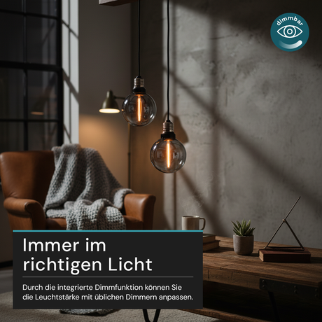 LED-Leuchtmittel, 2 W, 40 lm, 1800 K, E27, stufenlos dimmbar