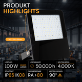 LED-Fluter PRO, 100 W, 4000 K (neutralweiß), 13000 lm, IP65, Lifud, LUMILEDS