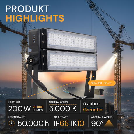 LED Stadion Fluter, 200 W, 26000 lm, 5000 K, IP65