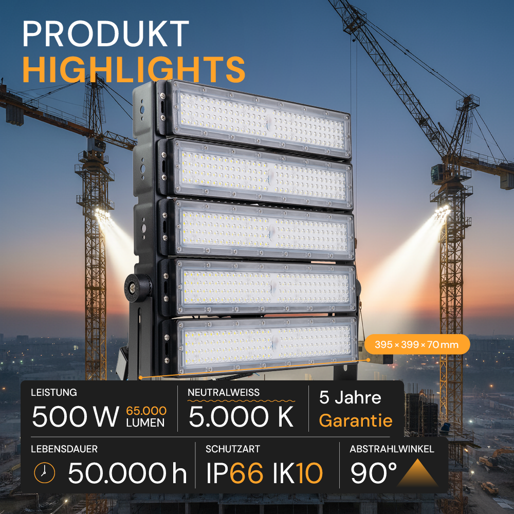 LED Stadion Fluter, 500 W, 65000 lm, 5000 K, IP66