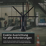 LED-Arbeitsleuchte mit Akku, 5 Lichtmodi, 11 cm, mit Magnet und Haken, USB-aufladbar, drehbare Taschenlampe, Inspektionsleuchte.