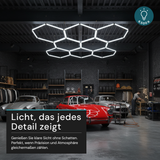 LED Deckenleuchte, HexaForm, 8er Set, 6500 K (kaltweiß), Hexagon Leuchte, Garagenlampe, Salon Beleuchtung