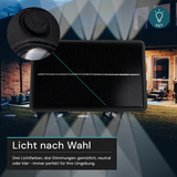 Solar LED Wandleuchte Außen, Up/Down, 3-flammig, 3 Lichtfarben einstellbar (CCT), IP54-wasserdicht, mit Akku, lange Leuchtdauer, Gartenleuchte