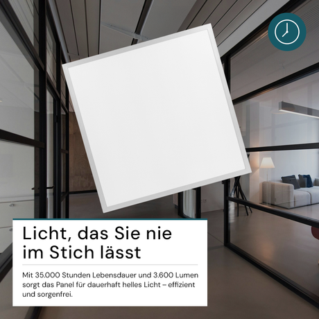 6er Pack LED-Panels, 62x62 cm, UGR19, 4000 K, 36 W, 3600 lm