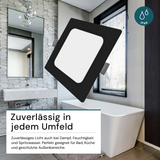 LED Einbauleuchte in Schwarz, 18 W, 230 V, IP44-geschützt, 1800 lm, Lichtfarbe einstellbar, 220x26 mm, Einbaustrahler mit Diffusor, Badezimmer Deckenleuchte