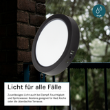 LED Aufbauleuchte in Schwarz, 6W, 230 V, IP44-geschützt, 600 lm, Lichtfarbe einstellbar, Ø109x28 mm, Deckenleuchte mit Diffusor, Badezimmerlampe
