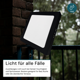 LED Aufbauleuchte in Schwarz, 18 W, 230 V, IP44-geschützt, 1800 lm, Lichtfarbe einstellbar, 227x35 mm, Deckenleuchte mit Diffusor, Badezimmerlampe