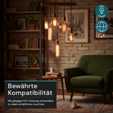 LED Filament Leuchtmittel, Vintage Dekoleuchte, Röhre T30, E27, 2.3W, 65lm, 1800K, dimmbar