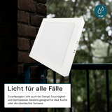 LED Aufbauleuchte in Weiß, 24 W, 230 V, IP44-geschützt, 2400 lm, Lichtfarbe einstellbar, 299x35 mm, Deckenleuchte mit Diffusor, Badezimmerlampe