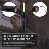 LED-Arbeitsleuchte mit Akku, 5 Lichtmodi, 11 cm, mit Magnet und Haken, USB-aufladbar, drehbare Taschenlampe, Inspektionsleuchte.