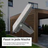 LED-Fluter, 150 W, 4000 K (neutralweiß), 18500 lm, grau, IP65.