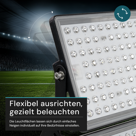 Stadion Fluter, 500 W, 4000 K (neutralweiß), 67500 lm, IP65, hohe Energieeffizienz, Großflächenstrahler