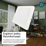 LED Aufbauleuchte in Weiß, 18 W, 230 V, IP44-geschützt, 1800 lm, Lichtfarbe einstellbar, 227x35 mm, Deckenleuchte mit Diffusor, Badezimmerlampe
