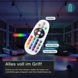 RGB LED-Fluter, 30 W, schwarz, IP65, mit Fernbedienung, RGBW-Farbwechsel