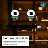 LED Schrankbeleuchtung mit Bewegungsmelder, schwarz, 60 cm, dimmbar, einstellbare Lichtfarbe, USB-aufladbar, einfache Befestigung, Unterbauleuchte