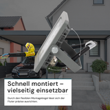 LED-Fluter, 10 W, 4000 K (neutralweiß), 900 lm, grau, IP65.