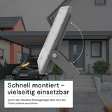 LED-Fluter, 200 W, 4000 K (neutralweiß), 26000 lm, grau, IP65.