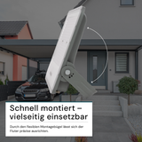 LED-Fluter, 300 W, 4000 K (neutralweiß), 37500 lm, grau, IP65.