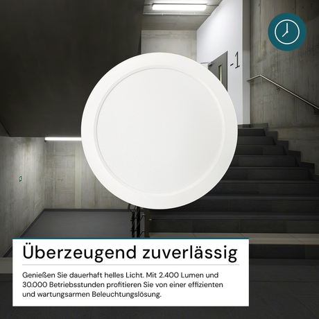 LED Aufbauleuchte in Weiß, 24 W, 230 V, IP44-geschützt, 2400 lm, Lichtfarbe einstellbar, Ø229x34 mm, Deckenleuchte mit Diffusor, Badezimmerlampe