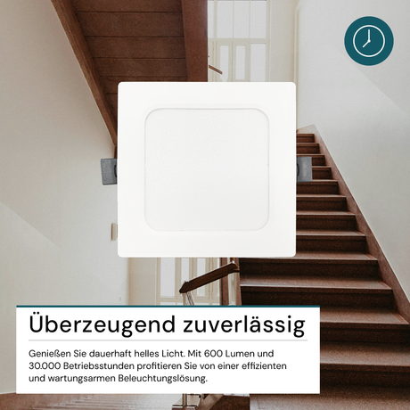 LED Einbauleuchte in Weiß, 6 W, 230 V, IP44-geschützt, 600 lm, Lichtfarbe einstellbar, 119x26 mm, Einbaustrahler mit Diffusor, Badezimmer Deckenleuchte