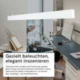 6er-Pack LED Büro-/Tresenleuchte Up&Down, weiß, 120 cm, 30 W, 3600 lm, UGR<19, 3000-6500 K (CCT), LIFUD Netzteil, erweiterbar, Aluminium.