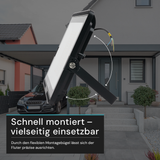 LED CCT Fluter, 200 W, 3000-6500 K (warm-, neutral-, kaltweiß), 20000 lm, schwarz, IP65.