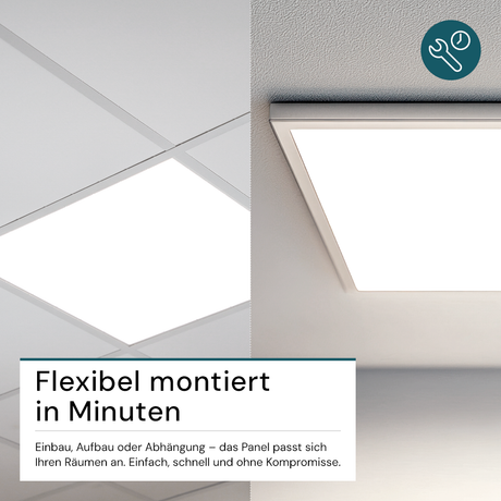6er Pack LED BackLit Panel, 62x62, 40W, 4400 lm, 6000K, 110°, IP44