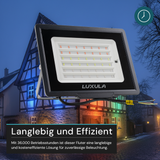 RGB LED-Fluter, 100 W, schwarz, IP65, mit Fernbedienung, RGBW-Farbwechsel