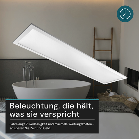 LUXULA LITEQ 80, LED-Panel mit Fernbedienung, 80×20 cm, weiß, 40 W, 4400 lm, UGR<19, Helligkeit und Lichtfarbe einstellbar