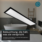 LUXULA LITEQ 100, LED-Panel mit Fernbedienung, 100×25 cm, schwarz, 40 W, 4400 lm, UGR<19, Helligkeit und Lichtfarbe einstellbar