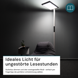 2er Pack LED Büro-Stehleuchte, Up/Down, weiß, 100 W, 7000 lm, 4000 K (neutralweiß), UGR<16, CRI98, dimmbar, RG0, Bridgelux LED, Arbeitsplatzleuchte