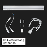 LED-Unterbauleuchte, schwenkbar, mit Schalter, 84 cm, 12 W, 1200 lm, einstellbare Lichtfarbe, dimmbar, erweiterbar, Küchen- und Schrankbeleuchtung
