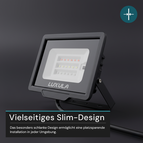 RGB LED-Fluter, 30 W, schwarz, IP65, mit Fernbedienung, RGBW-Farbwechsel