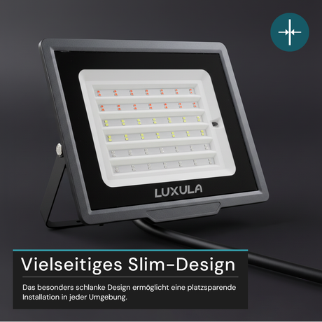 RGB LED-Fluter, 100 W, schwarz, IP65, mit Fernbedienung, RGBW-Farbwechsel