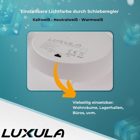 LED CCT Downlight, dimmbar 12W, 1190 lm, ø170x32mm, 3000-4000-6000K einstellbar, mit Diffusor, IP44, rund.
