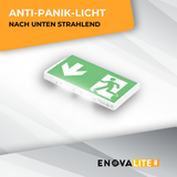 2er Pack LED-Fluchtwegleuchte, Notausgang mit Notstromeinheit, Anti Panik Licht, TEST-Funktion, Wandmontage.