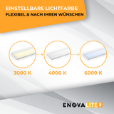 LED CCT Panel Set mit Fernbedienung und Aufbaurahmen, 120x30 cm, 36 W, 3600 lm.