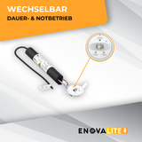 LED-Notstrom Downlight mit Fernbedienung, Fluchtwegleuchte mit Notstromeinheit, Einbauspot, TEST-Funktion.