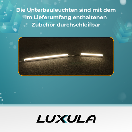 LED-Unterbauleuchte in Weiß, mit Schalter, 57 cm, 8 W, 720 lm, 4500 K (neutralweiß), erweiterbar, Küchen- und Schrankbeleuchtung.